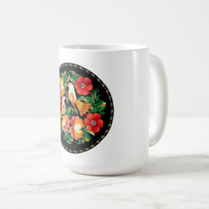 Mug Art Folk Exquise Oiseaux Fleurs Belle Décor