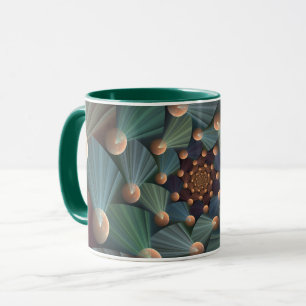 Mug Art Fractal Abstrait Avec Profondeur Bleu Brown Ar