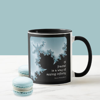 Mug Art fractal avec citation Mandelbrot,