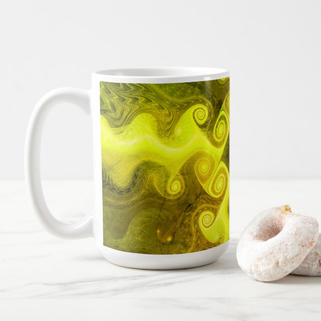 Mug Art Fractal coloré amusant (Avec donut)