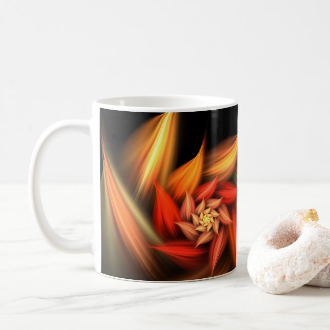 Mug Art fractal floral (Avec donut)