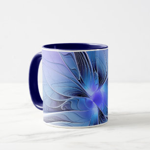 Mug Art fractal moderne abstrait bleu lavande