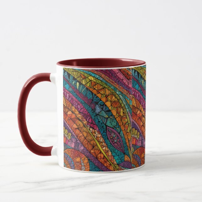 Mug Art géométrique dynamique dans des teintes vives (Gauche)