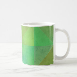 Mug Art géométrique vert motif triangle