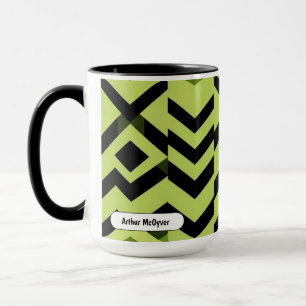 Mug Art géométrique Wasabi noir et blanc tranchant