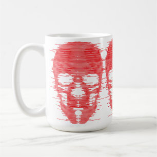 Mug Art Glitch Crâne Rouge