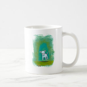 Mug Art heureux de flottement d'amusement chiot blanc