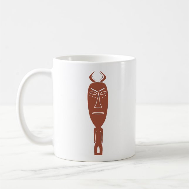 Mug Art indigène tribal africain Visage abstrait (Gauche)