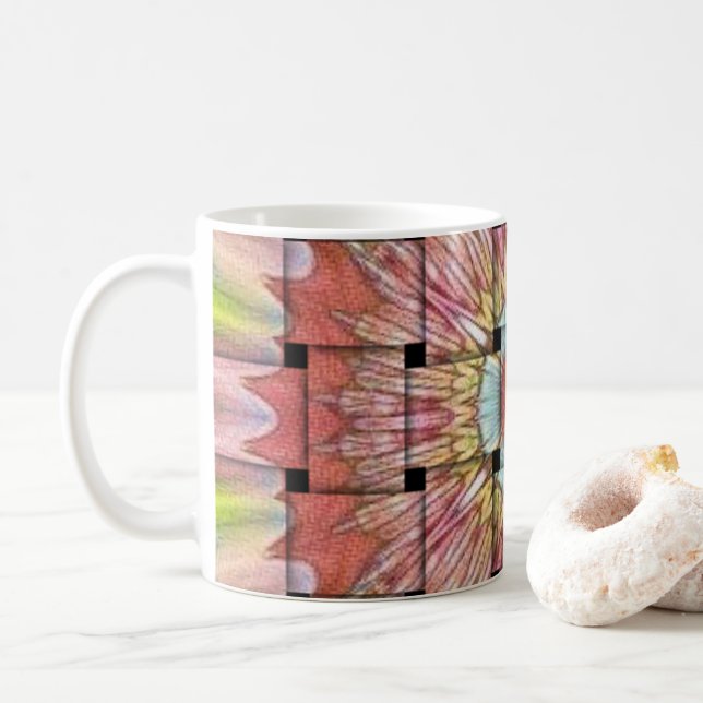 Mug Art inspiré par l'Afrique Imprimé- Design géométri (Avec donut)