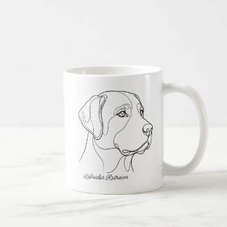 Mug Art linéaire minimaliste monochrome de Labrador Re