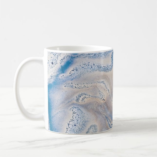 Mug Art liquide bleu et blanc (Gauche)