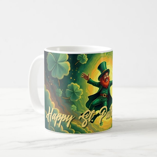 Mug Art magique de la Saint-Patrick avec lutin (Devant gauche)
