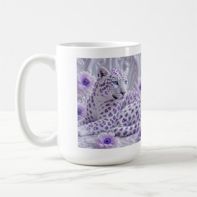 Mug Art majestueux royal violet de léopard orné de bij (Gauche)