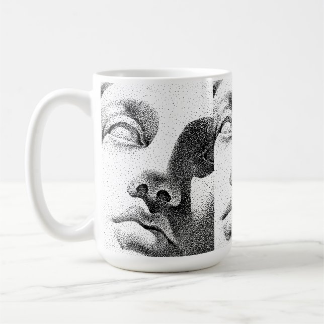 Mug Art matriciel : Visage de marbre classique (Gauche)