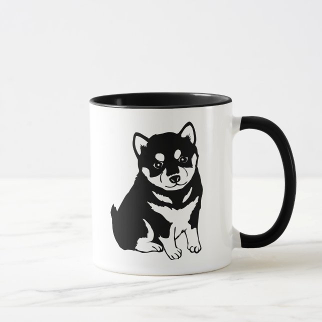 Mug Art mignon de chiot de Shiba Inu (Droite)