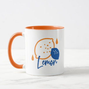 Mug Art minimaliste de la ligne de citron - Fruit d'ag