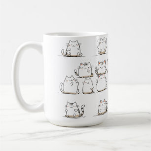 Mug Art minimaliste de ligne de chat - Élégant dessin 