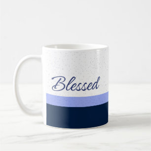 Mug Art minimaliste de script Navy Blessed