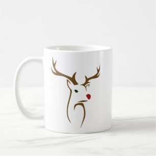 Mug Art minimaliste moderne de la ligne de cerfs Noël