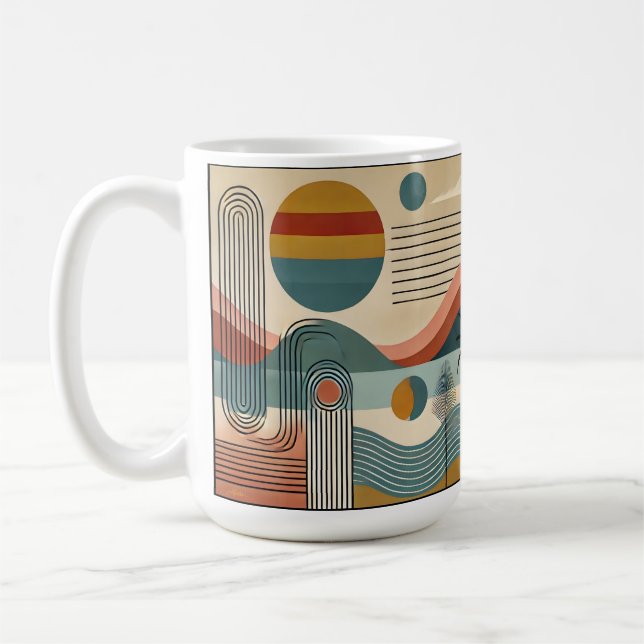 Mug Art Moderne du Milieu du Siècle Lever de Soleil su (Gauche)