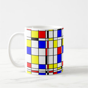 Mug Art moderne minimaliste coloré de Mondrian de