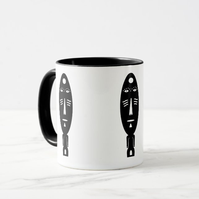Mug Art moderne noir et blanc Abstrait (Devant gauche)