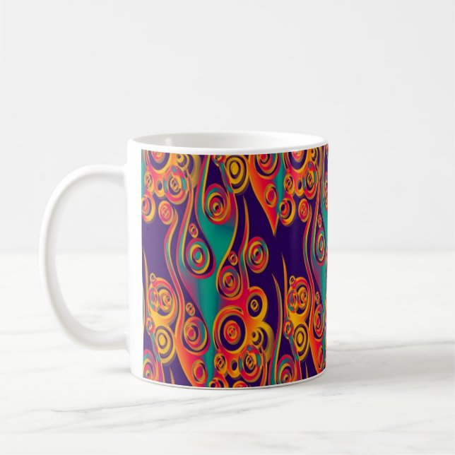 Mug Art Motif tatouage - flammes & cercles (Gauche)