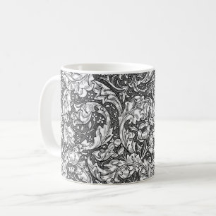 Mug Art Nouveau Acanthus Feuilles et Fleurs, Gris