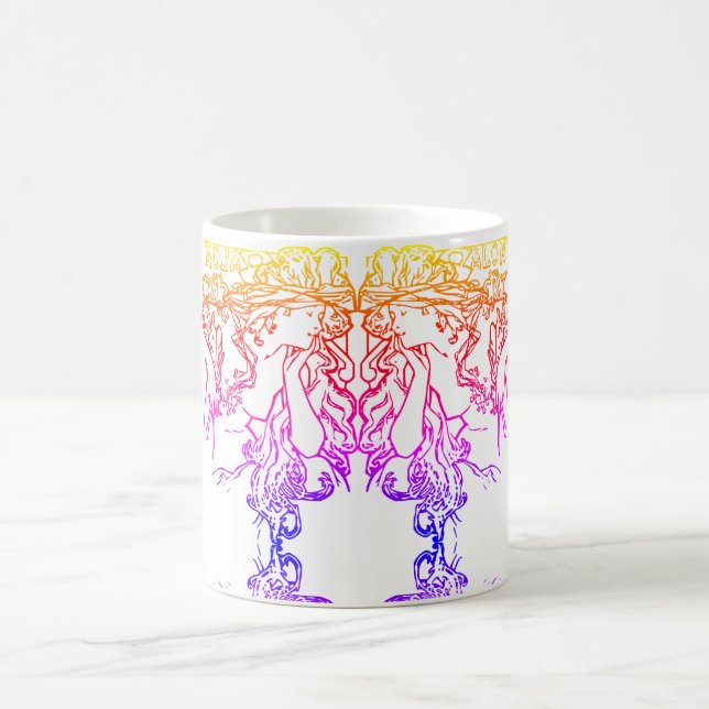 Mug Art nouveau Alphonse Mucha salon femme coloré (Centre)