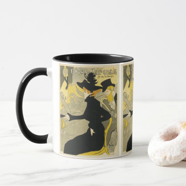 Mug Art Nouveau, Divan Japonais par Toulouse Lautrec (Avec donut)