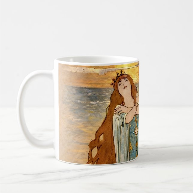 Mug Art Nouveau Elsa Lohengrin Poster with Swans  (Gauche)