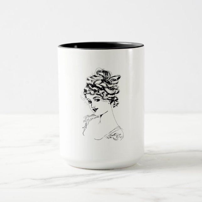 Mug Art Nouveau Lady 1917 Art (Centre)