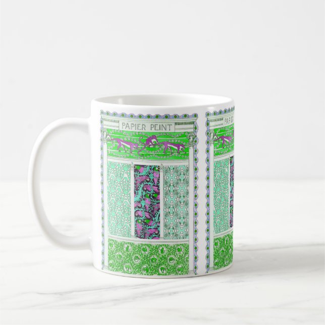 Mug Art nouveau perroquet singe jungle papier tropical (Gauche)