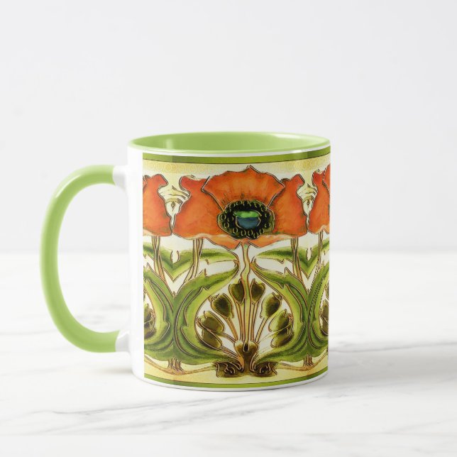 MUG ART NOUVEAU POIVRE ROUGE VERT STYLISÉ (Gauche)