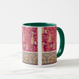Mug Art nouveau renard faisan digitale verneuil rouge 