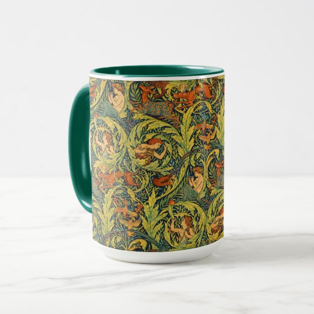 Mug Art Nouveau Rétro Bois Notes par Walter Crane (Devant gauche)