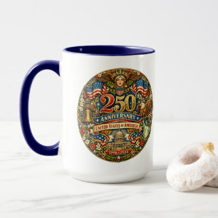 Mug Art nouveau rétro vintage pour le 250e anniversair