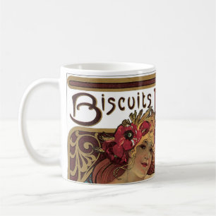 Mug Art nouveau victorien vintage par Alphonse Mucha