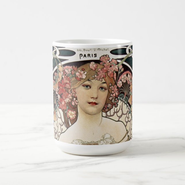 Mug Art Nouveau vintage Alphonse Mucha Art Peinture (Centre)