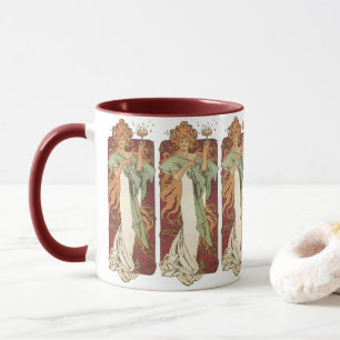 Mug Art Nouveau vintage, Champagne par Alphonse Mucha