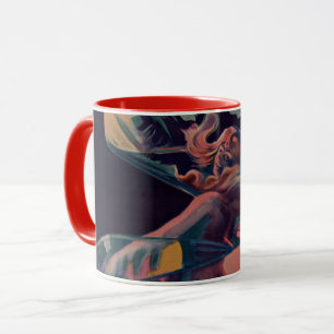 Mug Art Nouveau vintage, Loie Fuller aux Folies Berger
