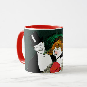 Mug Art Nouveau vintage, Mode italienne Amour Romance