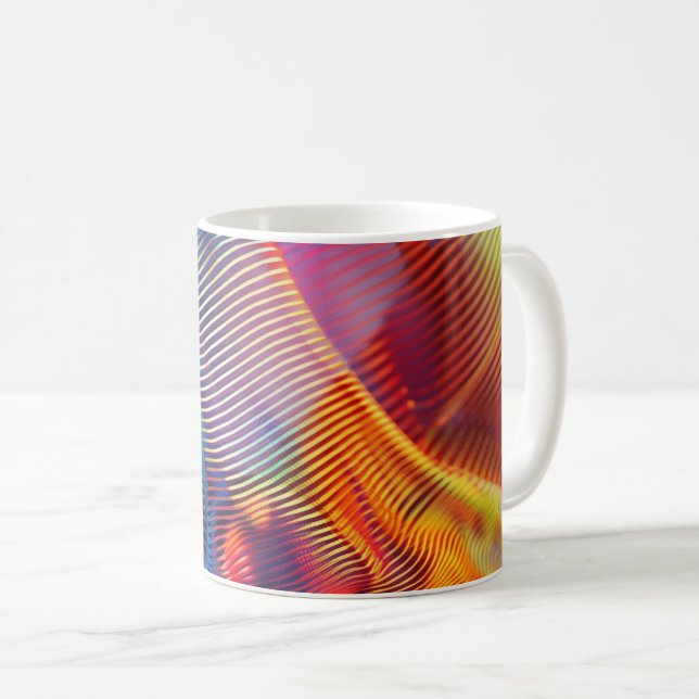 Mug Art numérique arc-en-ciel à rayures (Devant droit)