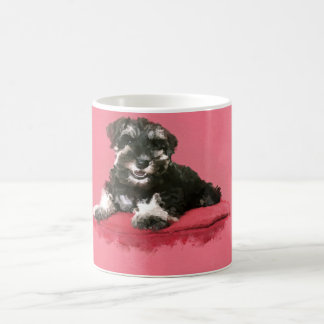 Mug Art numérique d'aquarelle de chiot de Schnauzer