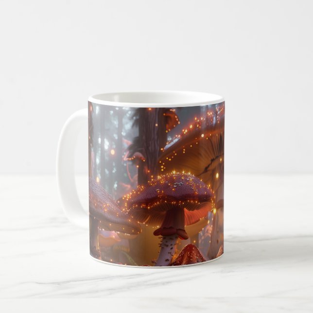 Mug Art numérique de la forêt de fées de champignons m (Devant gauche)