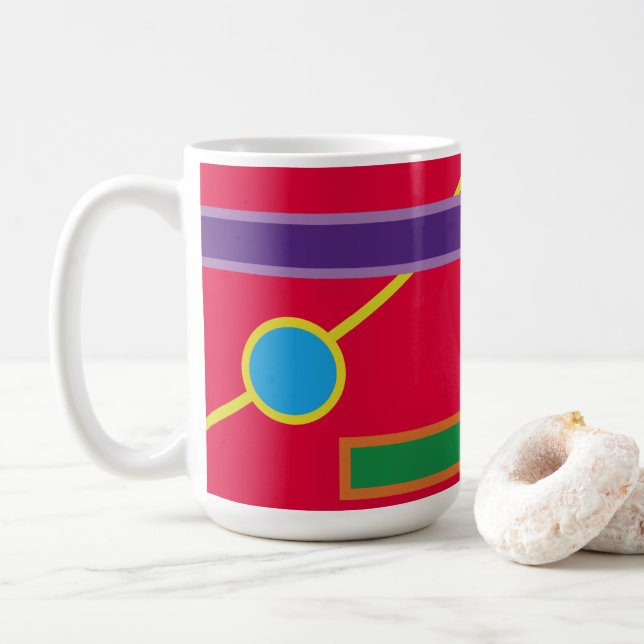 Mug Art numérique géométrique des couleurs en gras (Avec donut)