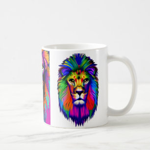 Mug Art numérique Lion coloré