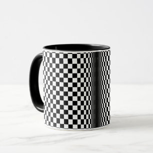 Mug art optique noir contraste