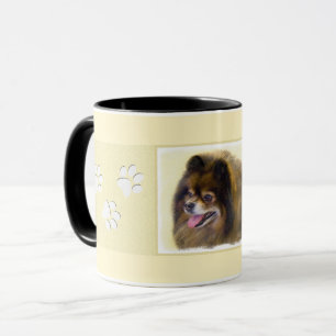 Mug Art original de chien de peinture noire et