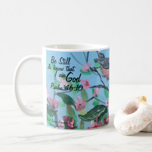 Mug Art original/Écriture Psaume 46:10 Soyez Calme Mod